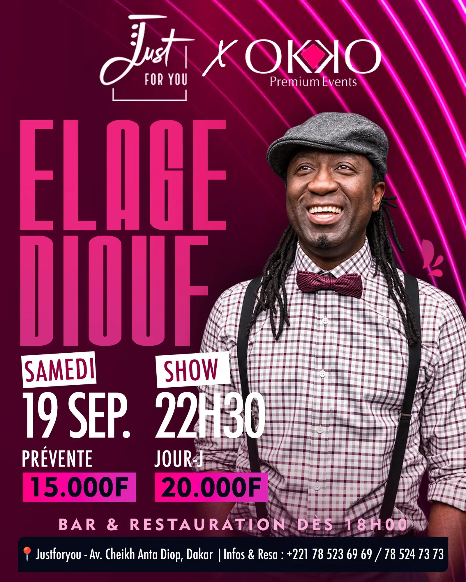 Just For You — Élage Diouf · concert poster