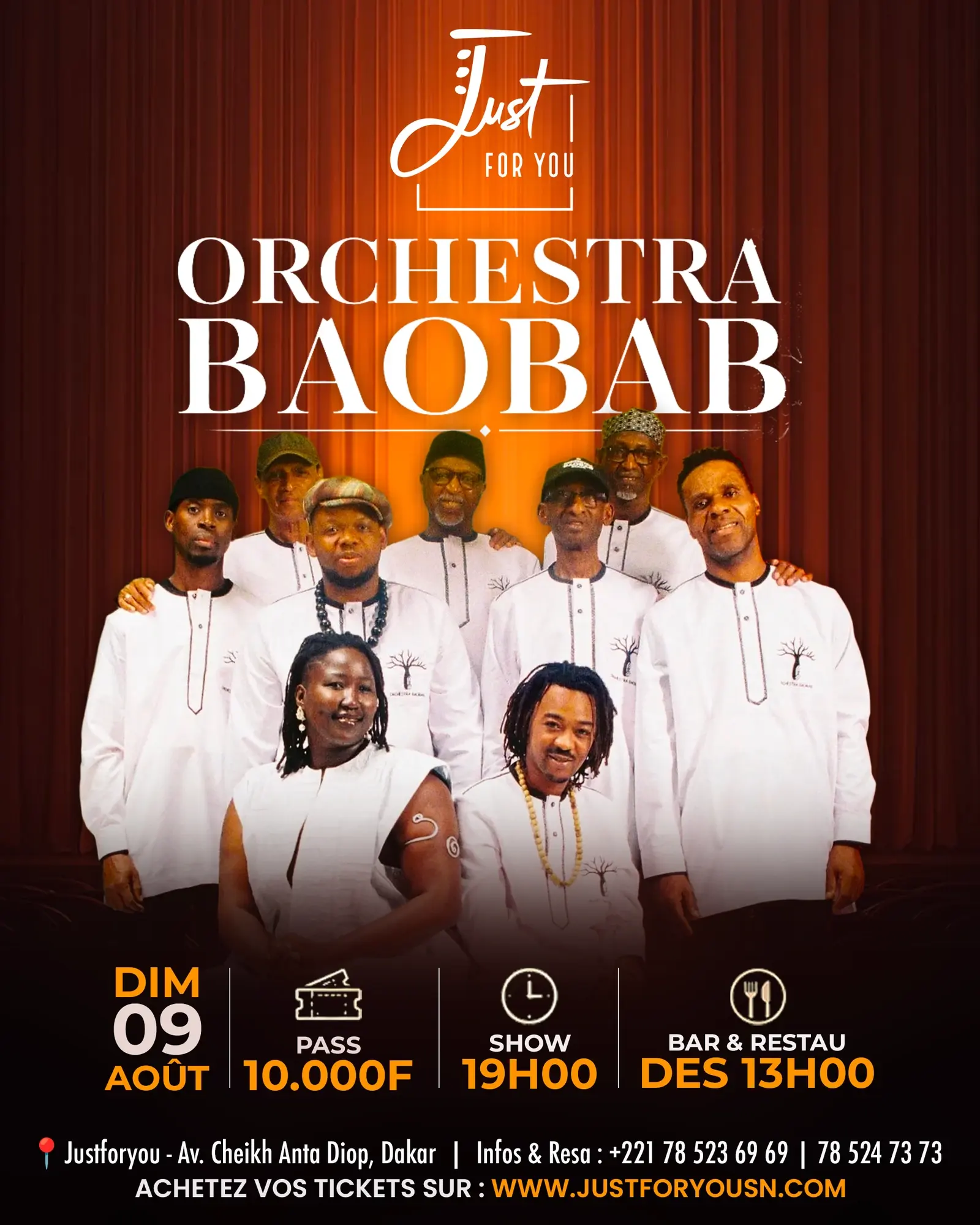 Just For You — Orchestra Baobab · concert poster