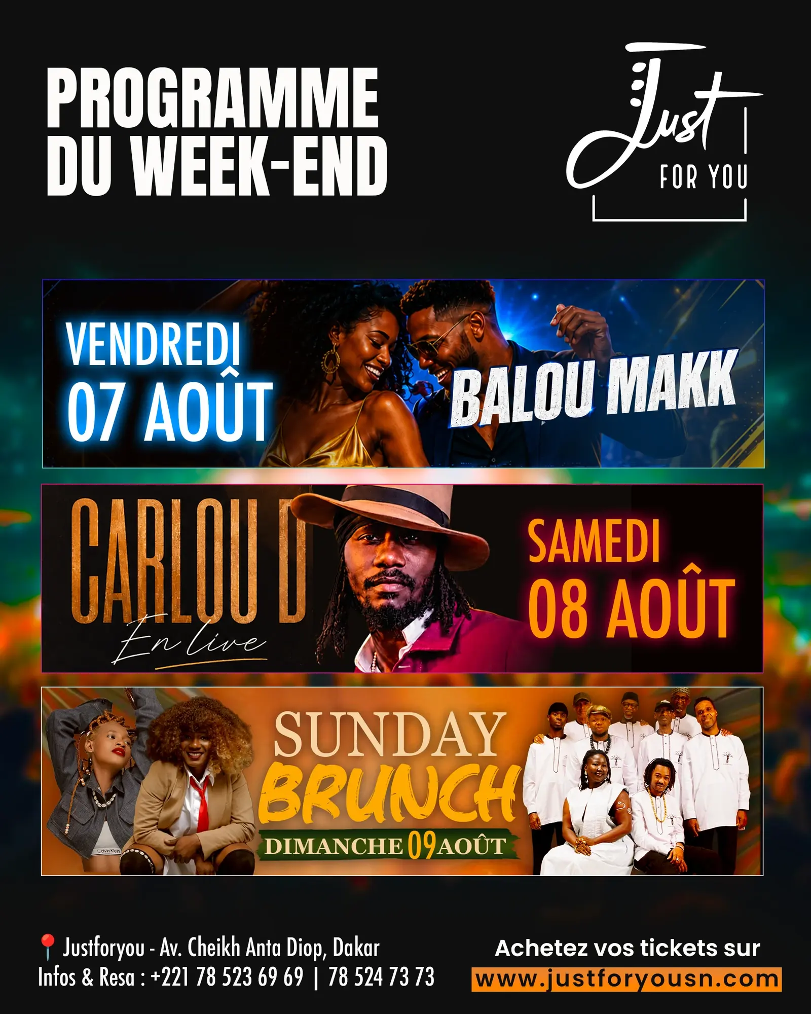 Just For You — Weekend programme
